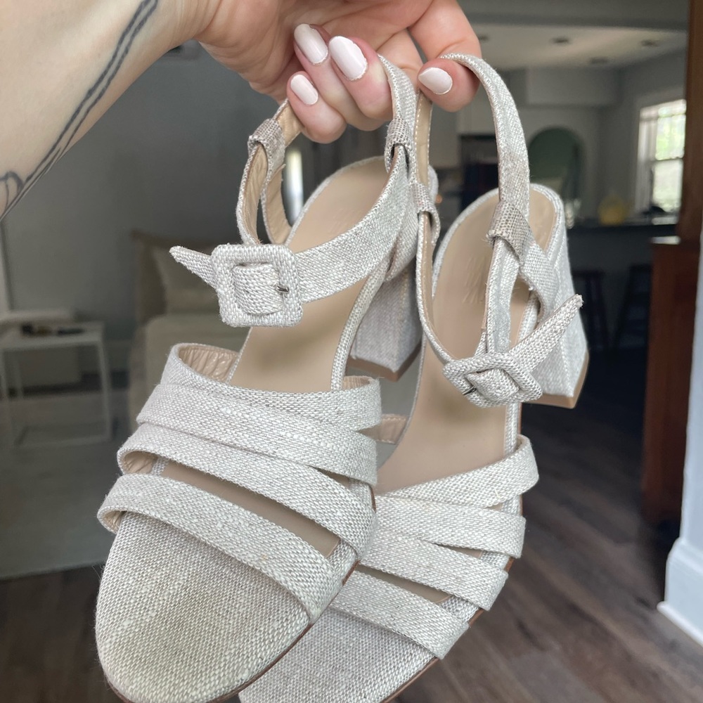 Maryam Nassir Zadeh Palma 3" Heel Sandals Flax 36 - Picture 1 of 10